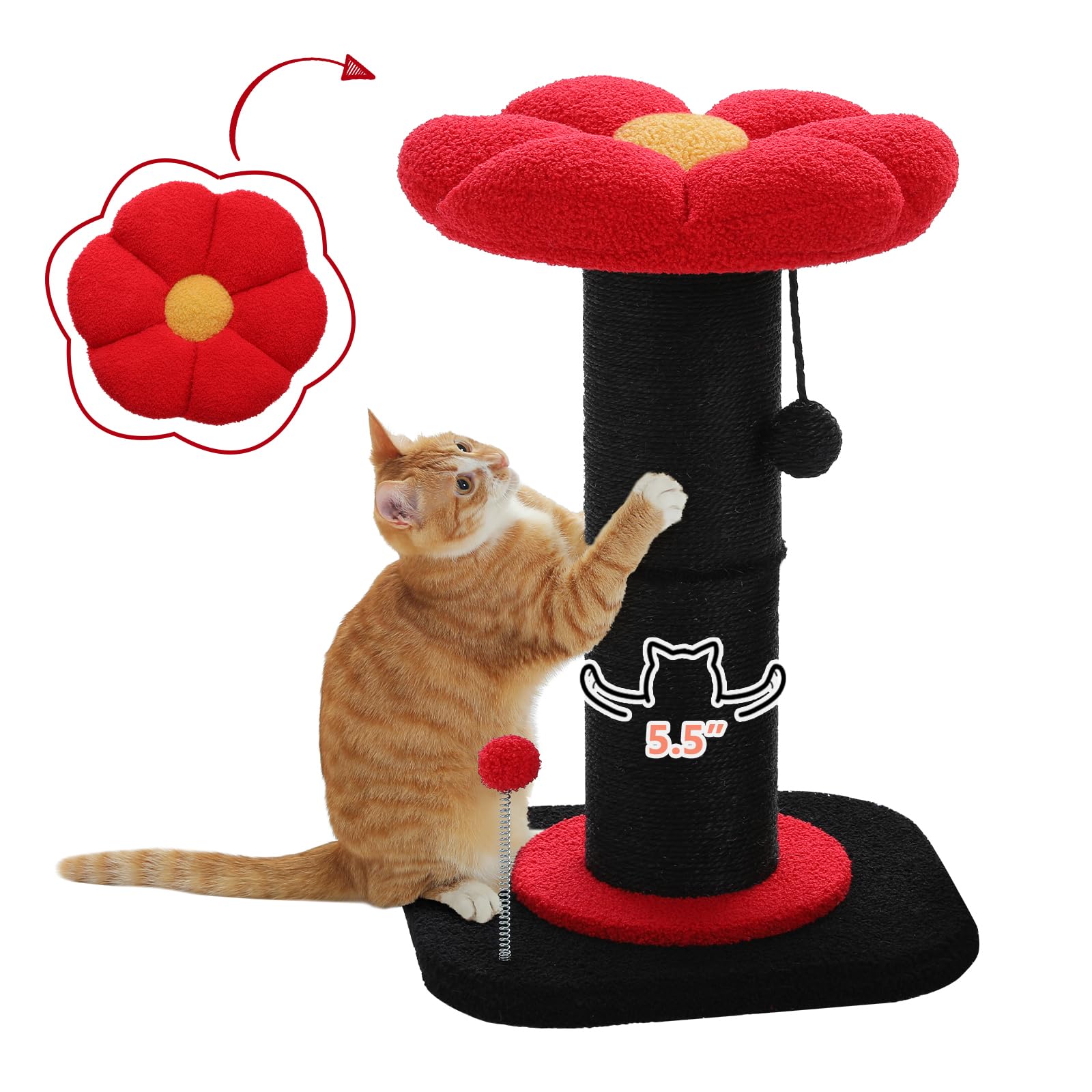 Cat Scratching Post Pequlti Flower Gothic Tower Com Cama Preta