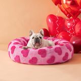 Cama Para Animais De Estimação Le Sure Donut Medium Para Cães E Gatos Heart Pink