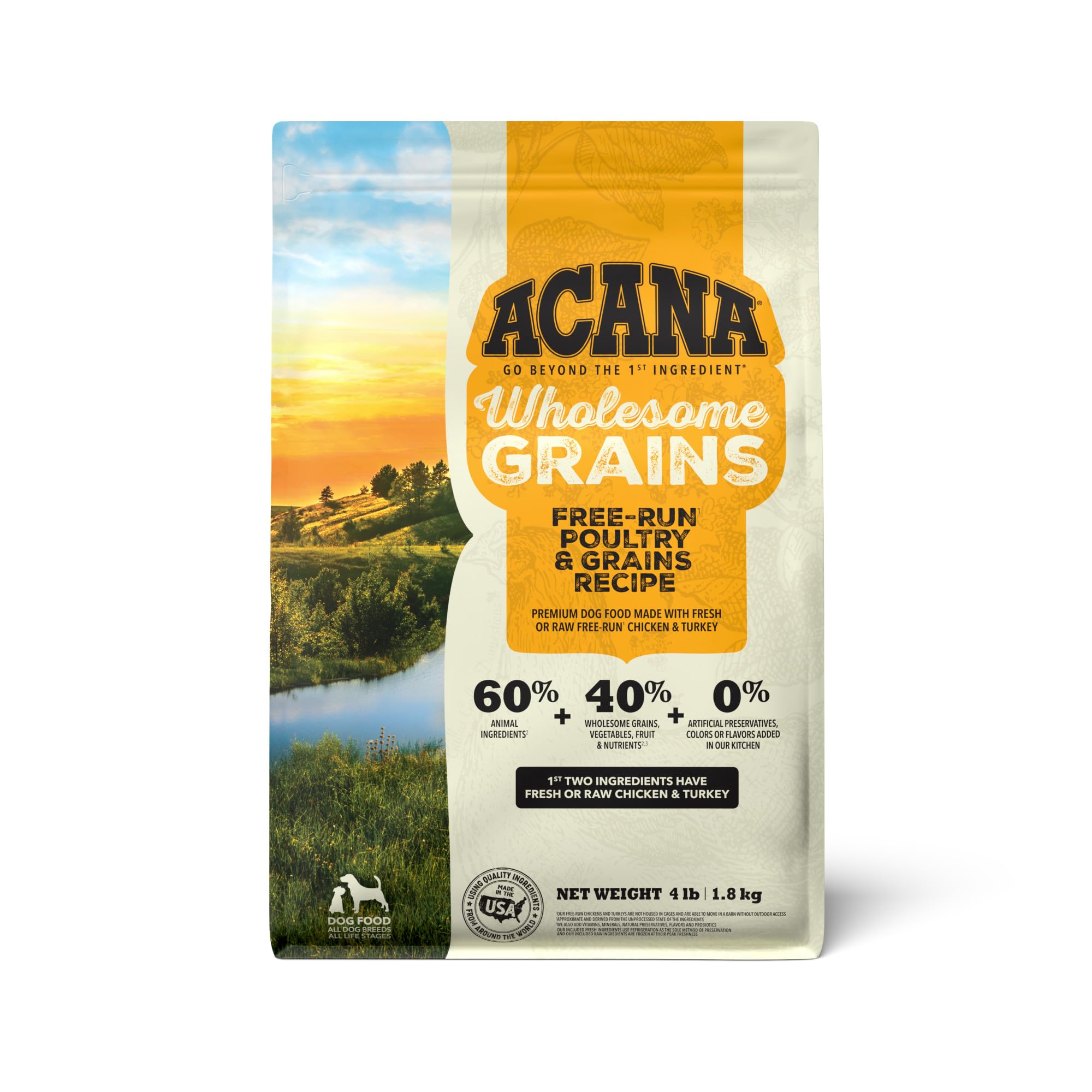 Comida Seca Para Cães Acana Wholesome Grains Free-run Paves 1,8 Kg