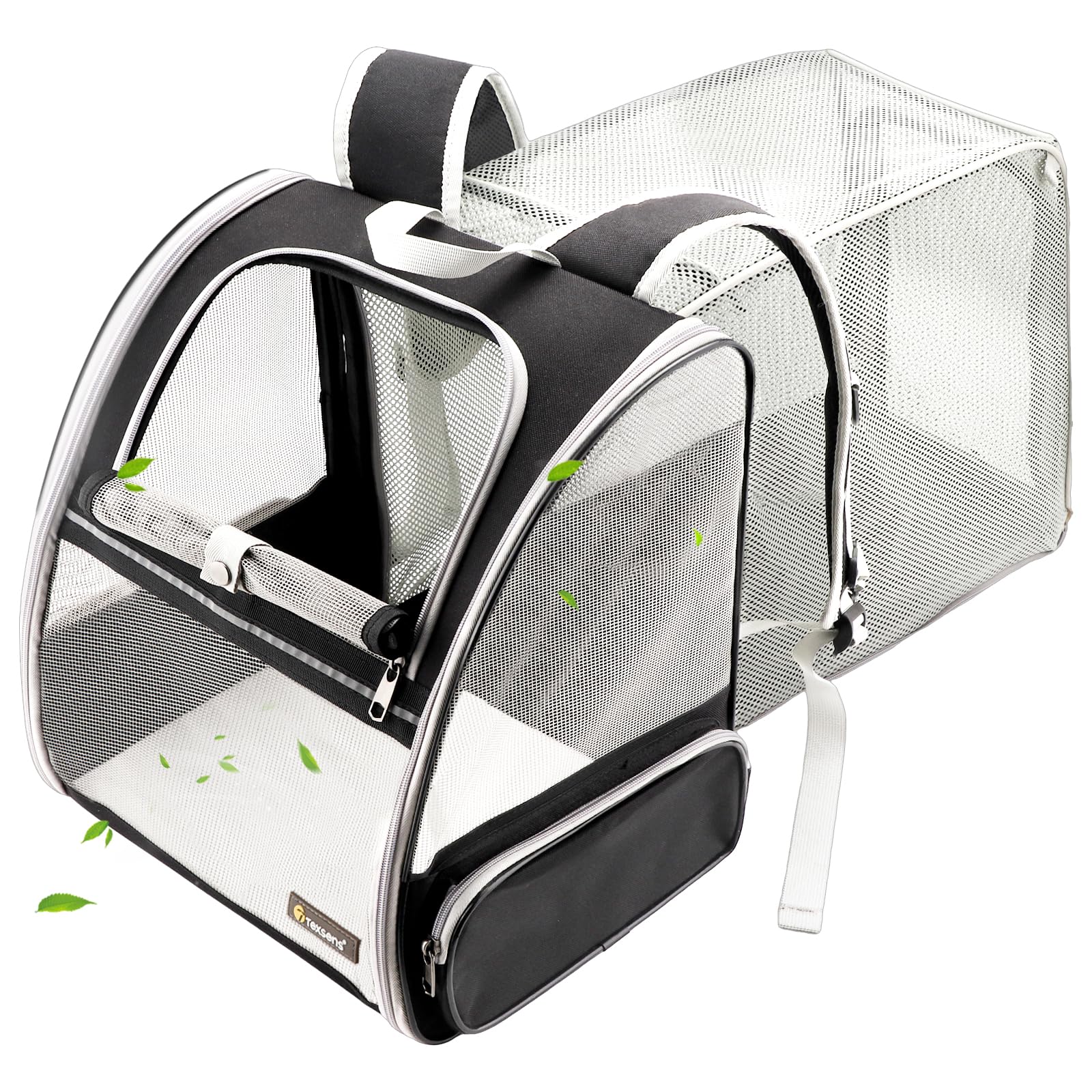 Mochila Transportadora De Animais De Estimação Texsens Expansível Para Gatos Médios E Cães Pequenos De Até 8 Kg