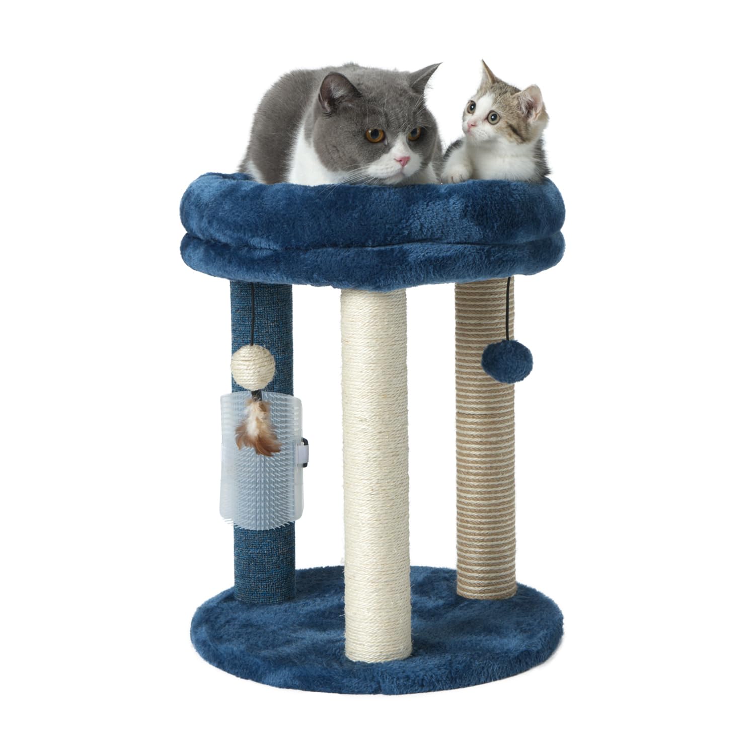 Cat Scratching Post Tree Mecool Com Cama Macia Tower, Azul