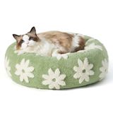 Cama Para Animais De Estimação Le Sure Donut Round Para Cães E Gatos Pequenos, Verde Xs