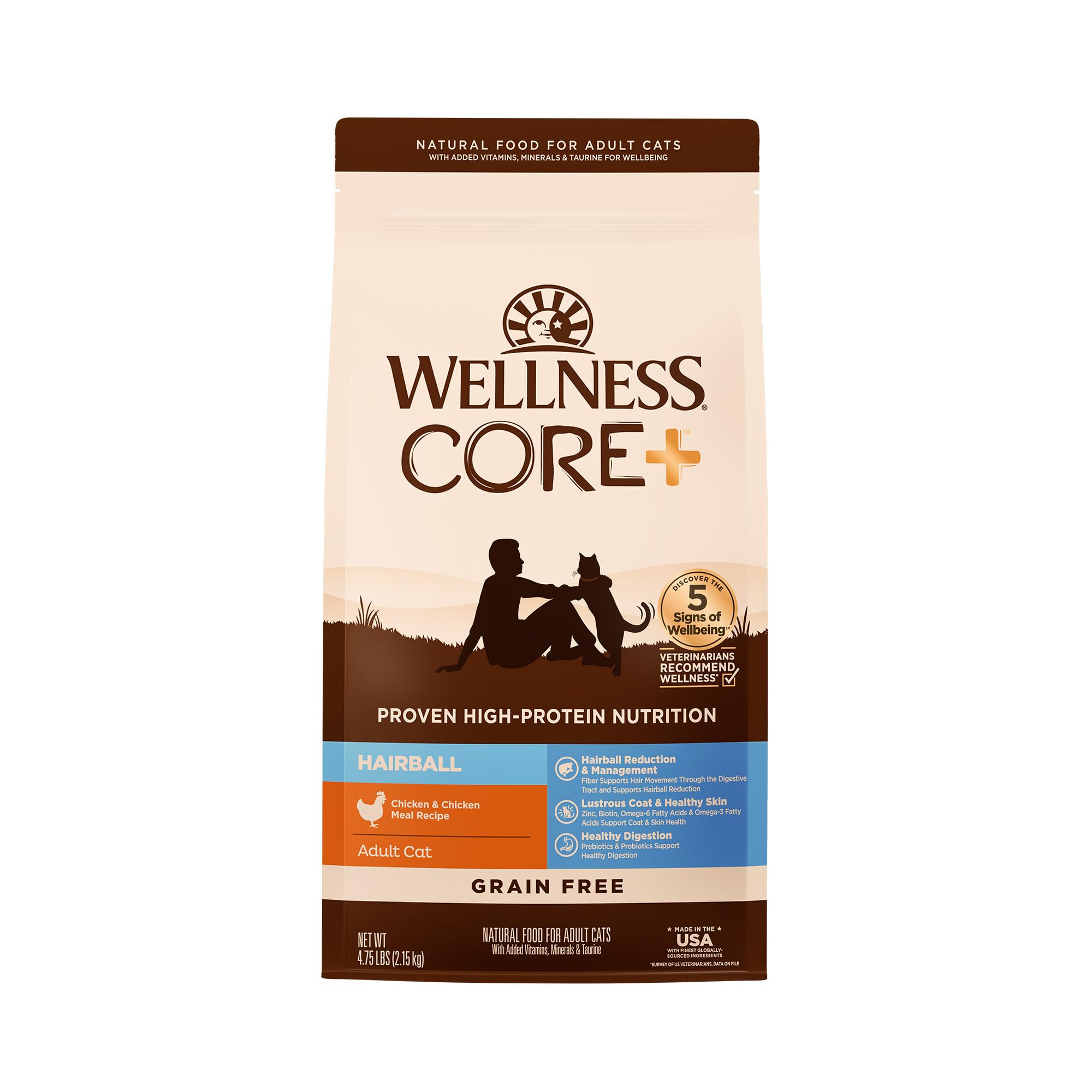 Cat Food Wellness Core+ Hairball Adult Para Ambientes Internos E Externos