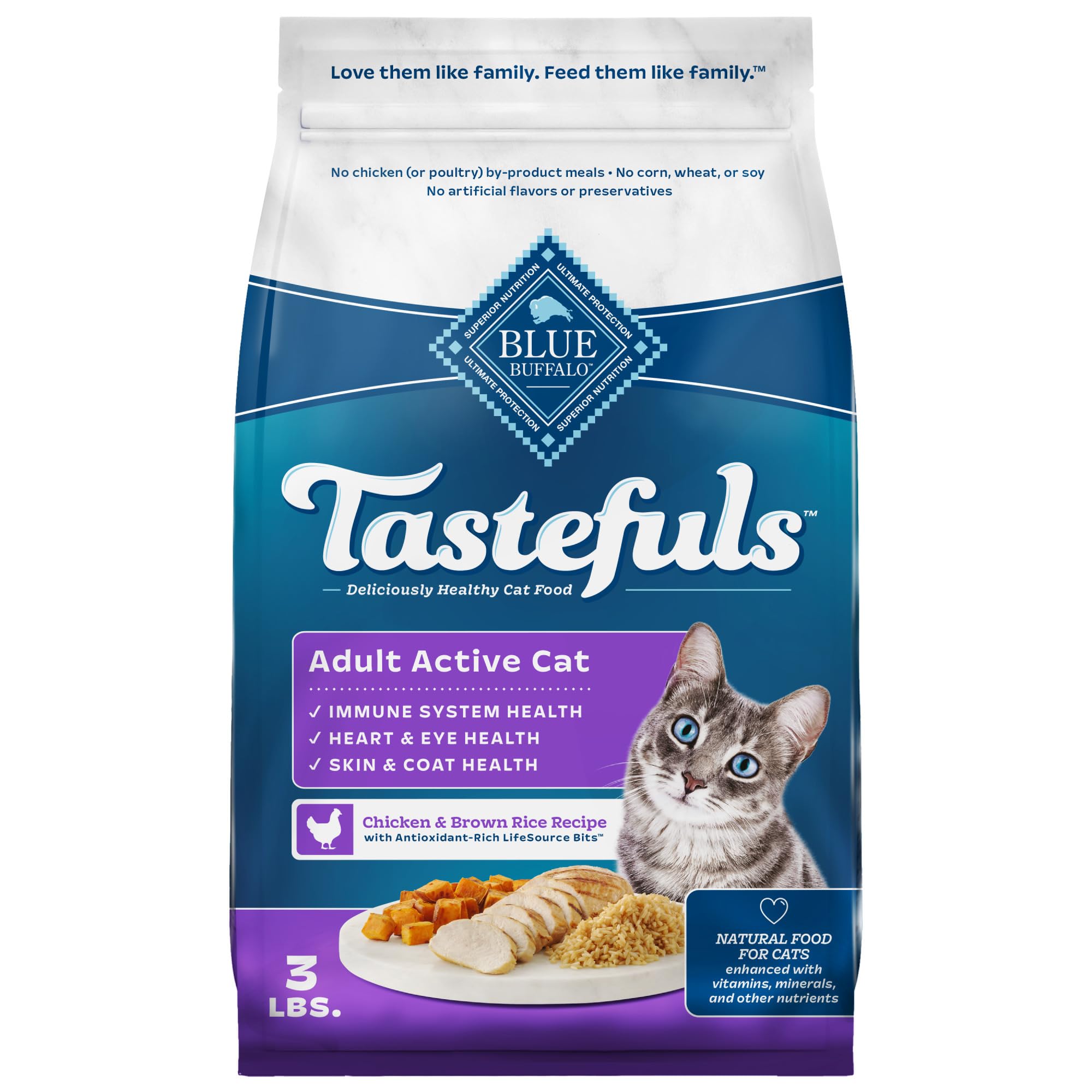 Saco De 1,36 Kg Cat Food Blue Buffalo Tastefuls Active Chicken