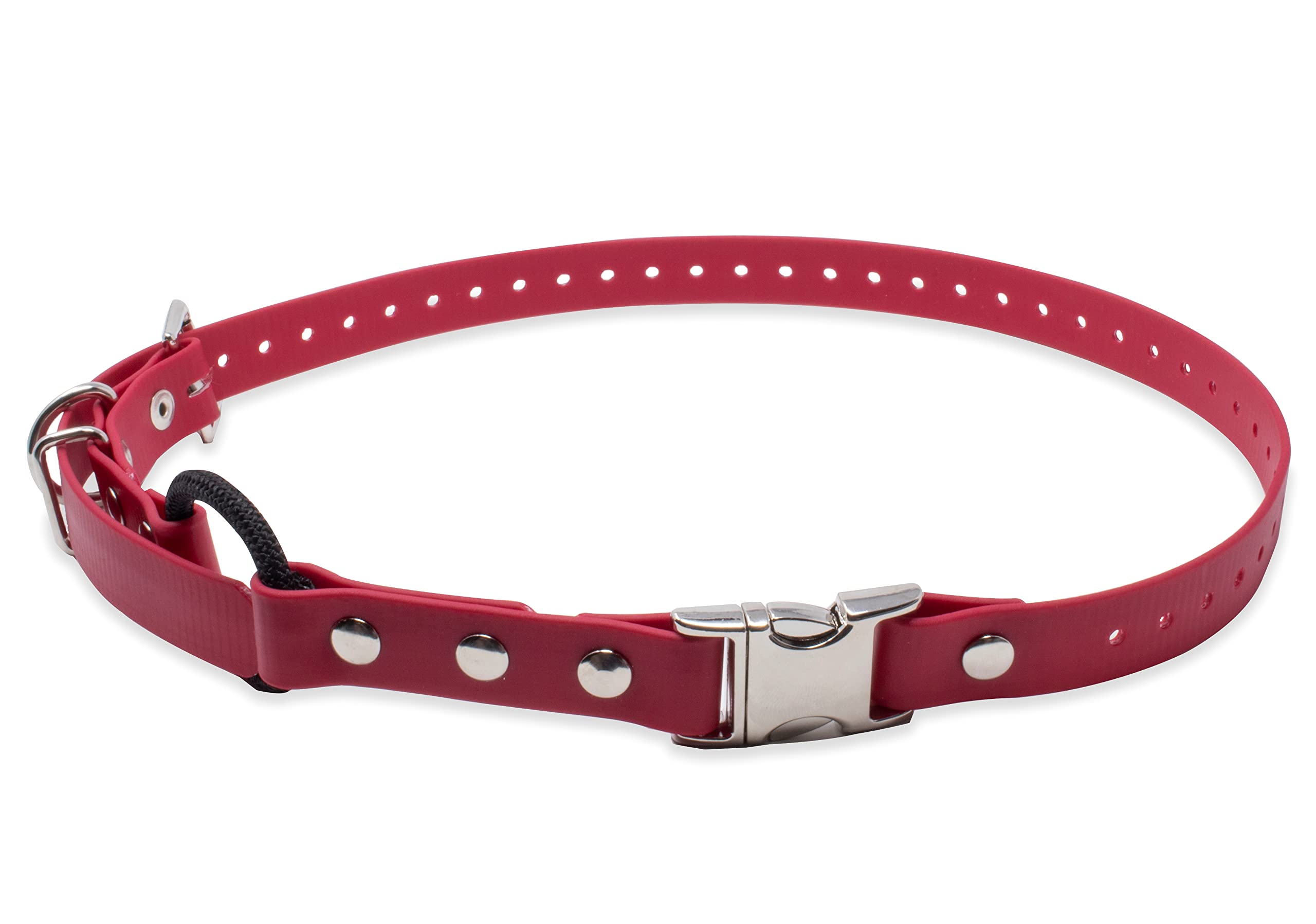 Coleira Para Cães Educator Quick Snap Bungee Biothane Waterproof Red