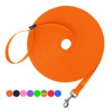 Coleira De Treinamento Hi Kiss Dog Obedience Recall Nylon Laranja 30m