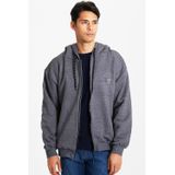 Blusa Moletom Masculina Com Zíper Polo Wear Cinza Escuro