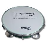 Pandeiro 10 Abs Verde Pele Leitosa Branca Batimento