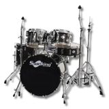 Bateria Spanking Completa Preta Black Sparkle Bumbo 20