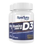 Kit 2 Vitamina D3 2000ui Apisnutri 60 Cápsulas