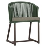 Cadeira De Jantar Noronha Alumínio Marrom E8 Trama Original Verde