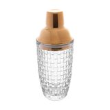 Coqueteleira De Vidro Com Tampa Dourada Chess 380ml Wolff