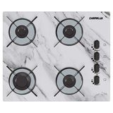 Cooktop 4 Bocas Chamalux Ultra Chama Mármore Branco