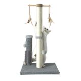 Cat Scratching Post Pawsfans Sisal Scratcher Com Brinquedos De 76 Cm De Altura