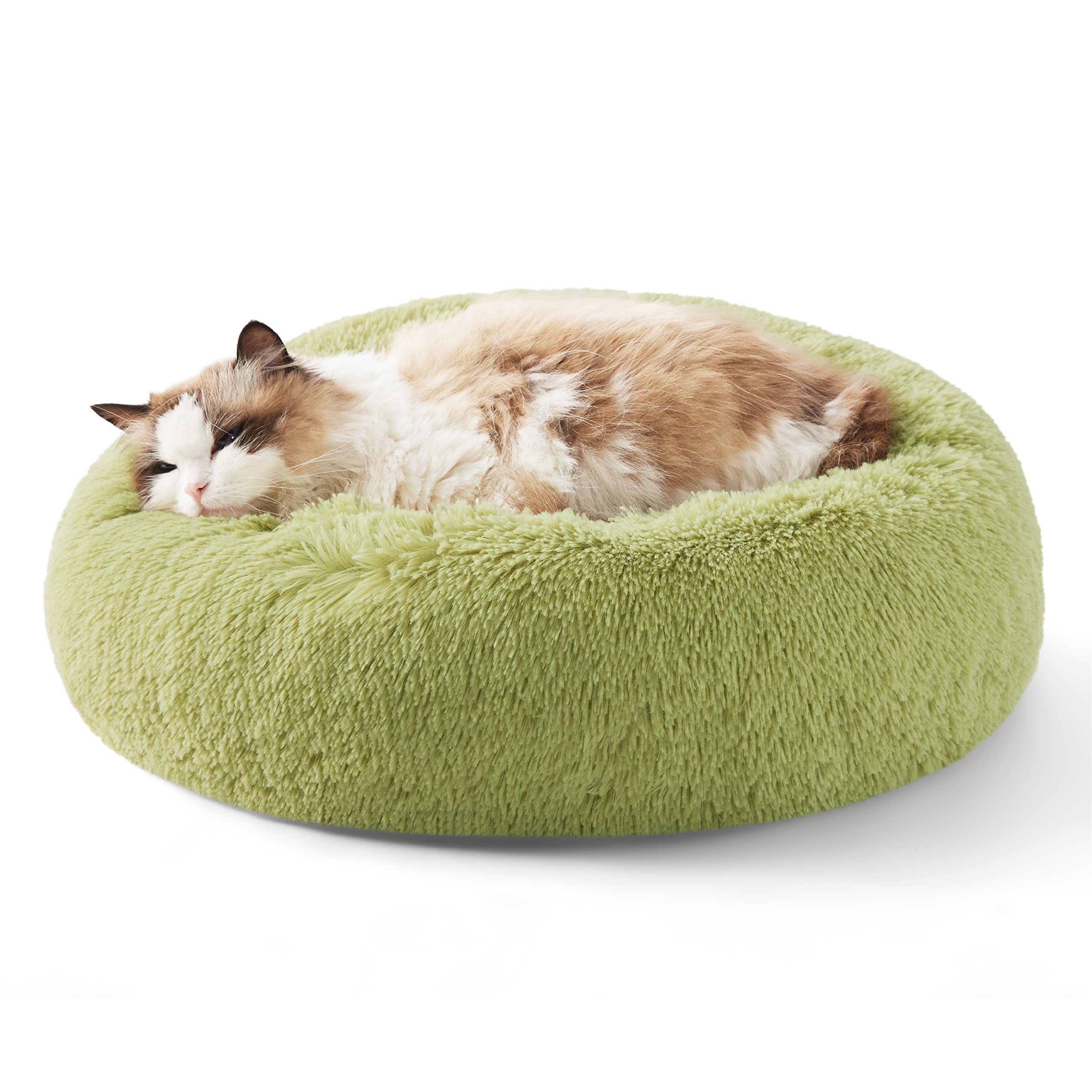 Cat Bed Bedsure Calming, Pequena, Lavável, Redonda, Verde, 7 Kg