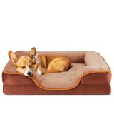 Cama De Cachorro Dumos Espuma Viscoelástica Ortopédica Para Cães Médios Marrom