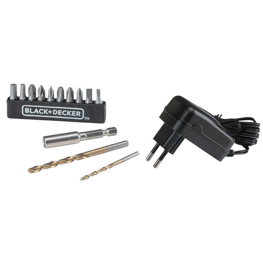 Parafusadeira / Furadeira 3/8 (10mm) Blackedecker Ld12 A Bateria 12v Li-ion Com Acessórios - imagem 2