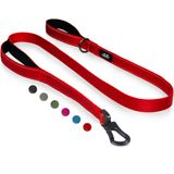 Coleira Para Cães, Duas Orelhas, Vermelha Forte, 180 Cm Com 2 Alças Acolchoadas