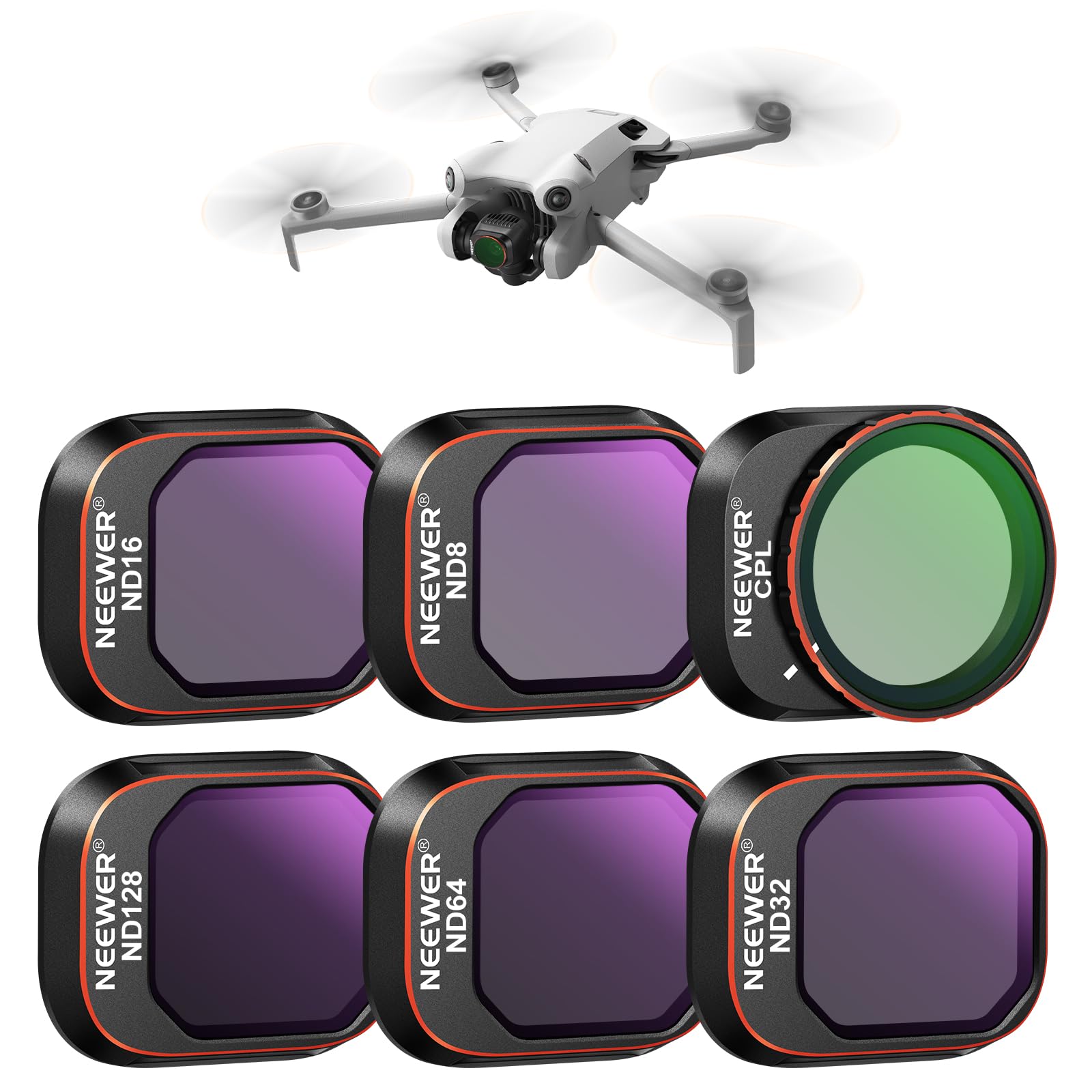 Conjunto De Filtros Neewer Snap On Nd E Cpl Compatível Com Dji Mini 4 Pro