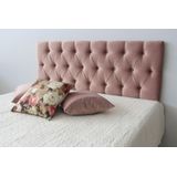 Cabeceira Estofada casal 1,40m x 60cm Capitonê Rosa Nude Com Botões na mesma cor do tecido