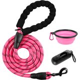 Coleira Para Cães Barkbay Heavy Duty Para Cães Grandes, 1,5 M, Rosa