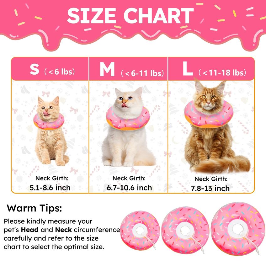 Coleira De Cone De Gato Em Forma De Rosquinha Macia Hpetppy Para Cicatrização De Feridas - imagem 2