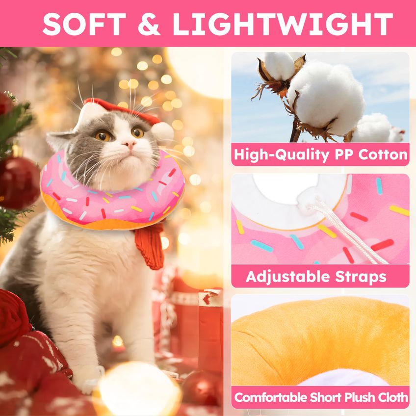 Coleira De Cone De Gato Em Forma De Rosquinha Macia Hpetppy Para Cicatrização De Feridas - imagem 3