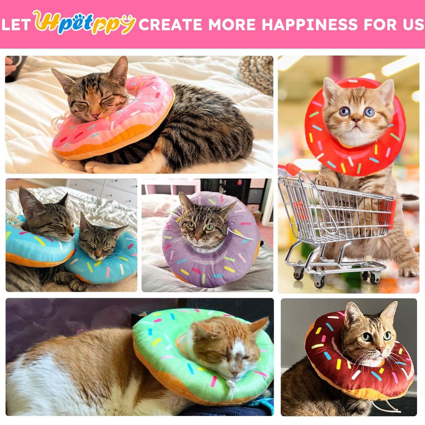Coleira De Cone De Gato Em Forma De Rosquinha Macia Hpetppy Para Cicatrização De Feridas - imagem 5