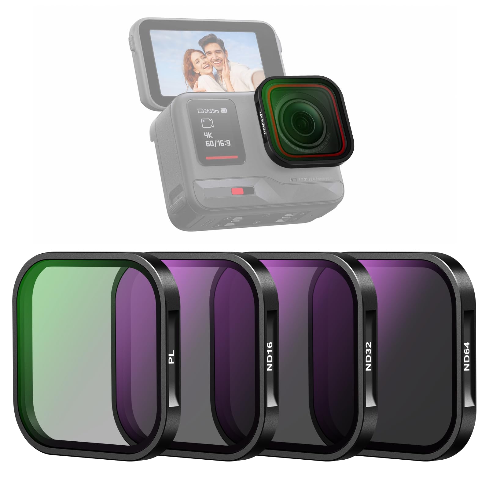 Conjunto De Filtros Neewer Nd E Cpl Compatível Com Insta360 Ace Pro