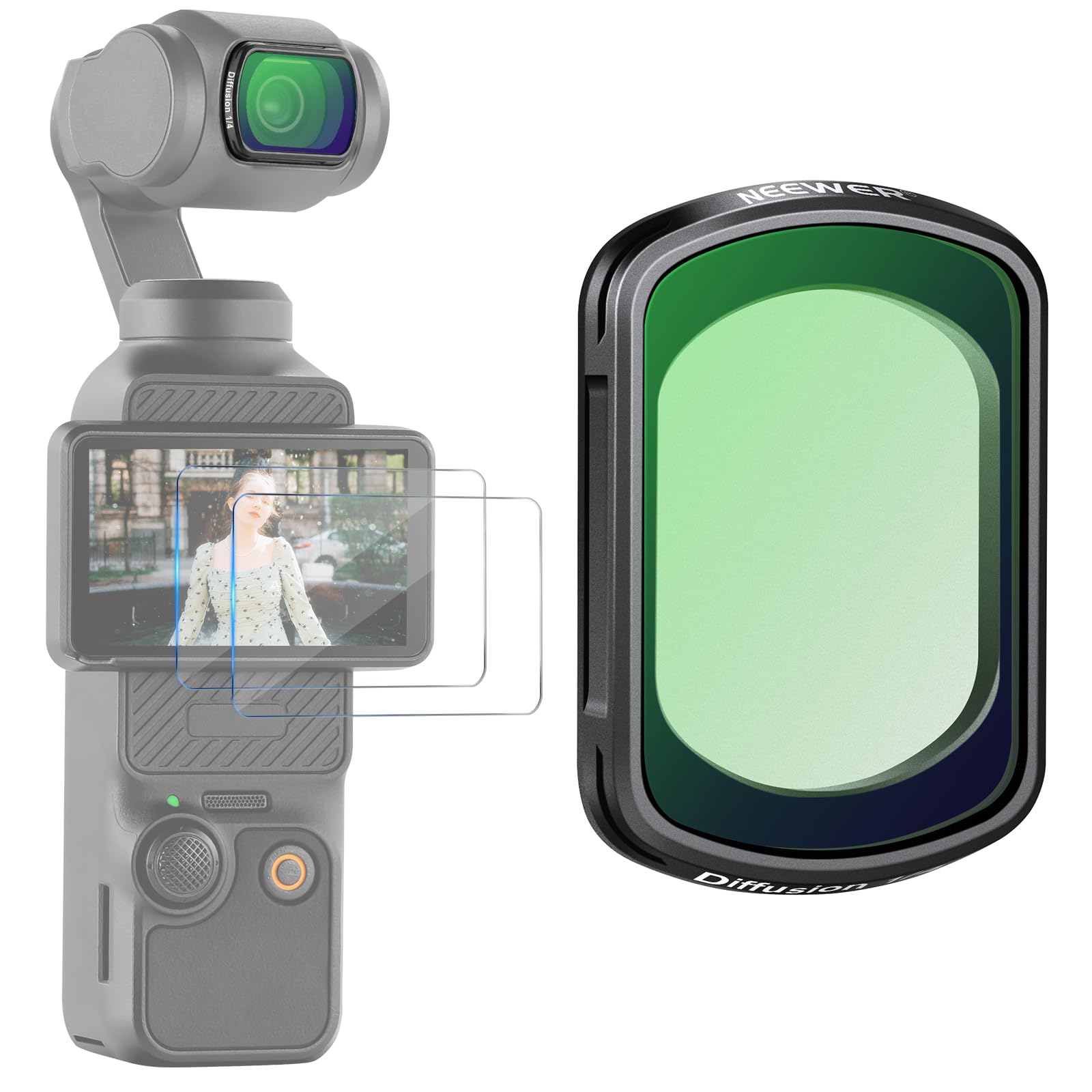 Filtro De Lente Neewer Magnetic Black Diffusion 1/4 Para Dji Osmo Pocket 3