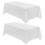 Toalha De Mesa Vidafete Retangular 229x396cm Poliéster, Pacote Com 2 Unidades, Branca