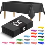 Toalhas De Mesa De Plástico Descartáveis Hsgus, Pacote Com 14, 137x274cm, Pretas