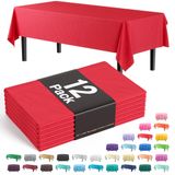Toalha De Mesa Exquisite Premium Plastic 137 Cm X 274 Cm Vermelha, Pacote Com 12