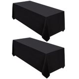 Toalha De Mesa Surmente Preto Poliéster 90x132cm Para Casamento X2