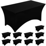 Toalha De Mesa Fixwal, Elastano Preto De 6 Pés Para Retângulo De 6 Pés