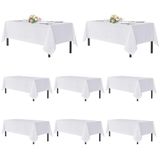 Toalhas De Mesa Sancua Brancas Retangulares 137x274cm, Pacote Com 8