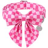 Coleira De Cachorro Up Urara Pup Pink Xadrez Para Cachorros