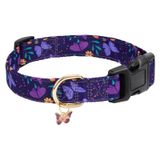 Coleira Para Cães Gelwoo Ajustável Poliéster Algodão Roxo S-l