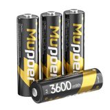 Pilhas Aa Recarregáveis Mupper 1.5v 3600mah, Pacote Com 4