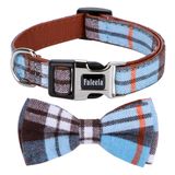 Coleira Para Cães Faleela Soft &amp; Comfy Bowtie Removível Azul L