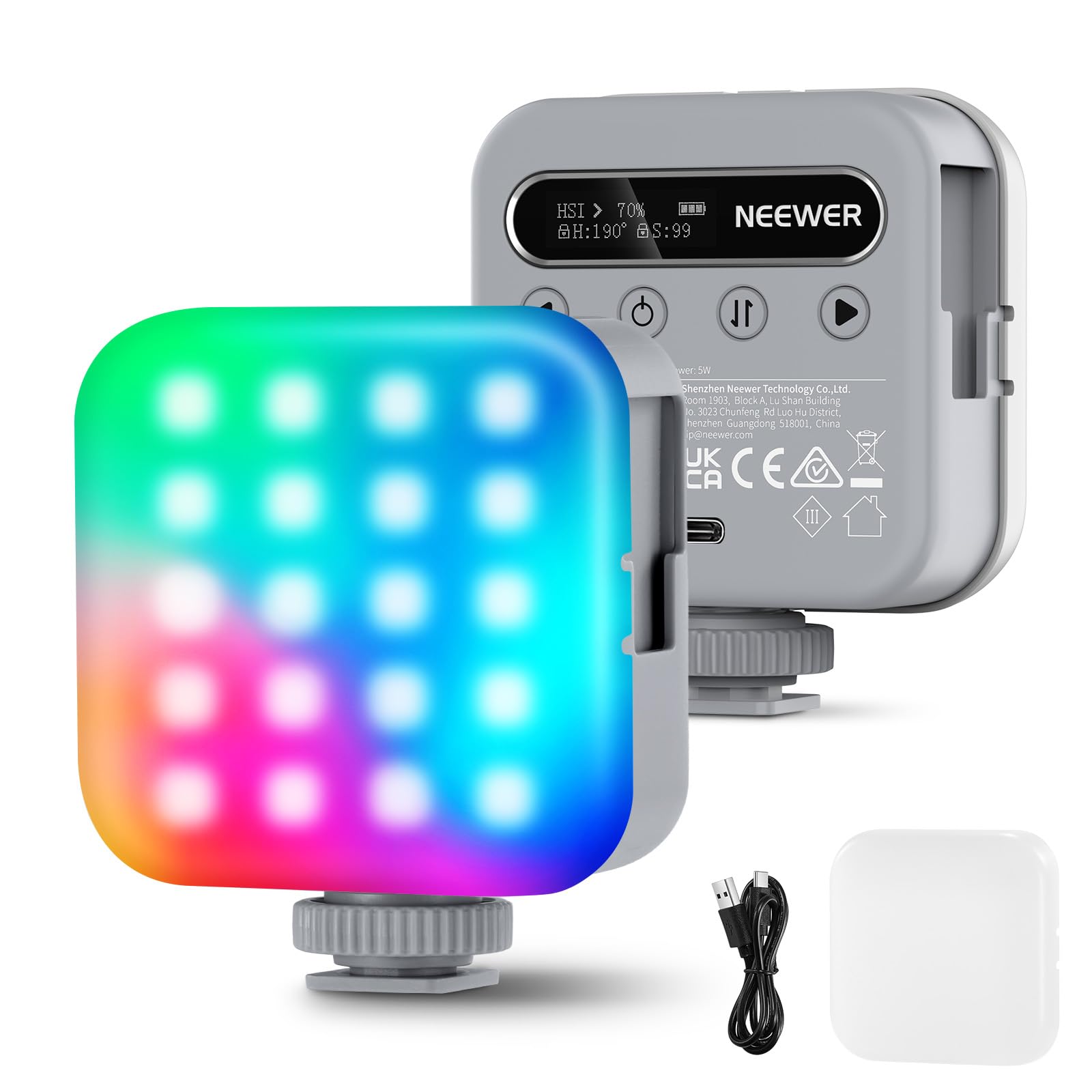 Luz De Vídeo Neewer Basic Magnetic Rgb Bl60c Cri96+ 2500-9000k
