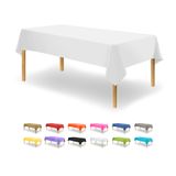 Toalha De Mesa De Plástico, Dimensões De Festa, Branca Para Retângulo: 54x108in