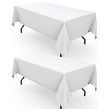 Toalha De Mesa Pureegg Durable 152 X 259 Cm Poliéster Branco 2 Peças