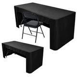 Toalha De Mesa Nasitos Ajustada Em Preto Para Mesas De 4 Pés (pacote Com 2)