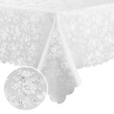 Toalha De Mesa De Vinil Impermeável Smiry Para Cozinha 152x213cm Branca