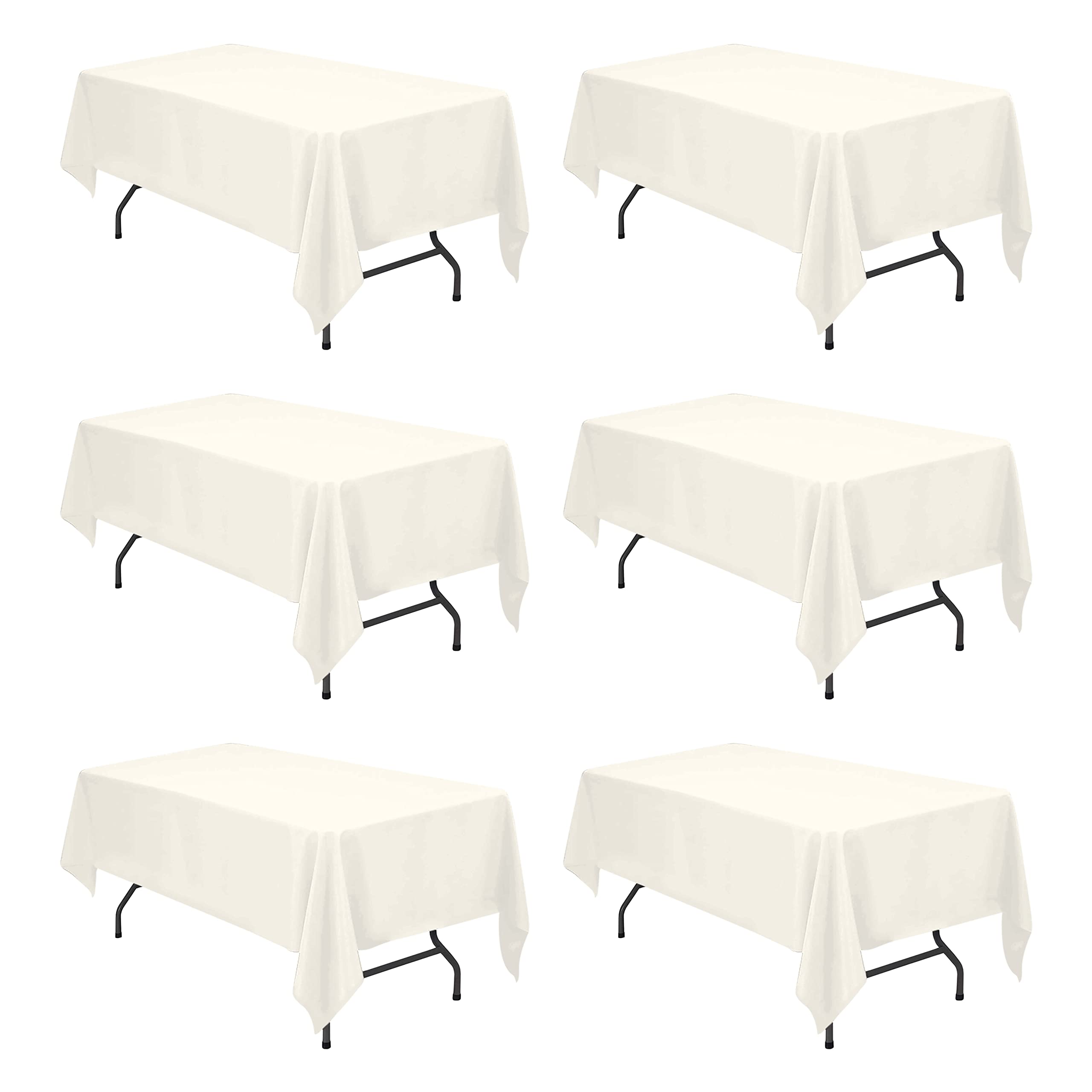 Toalha De Mesa Brillmax Ivory Polyester 180x260cm Para Mesa De 6 Pés
