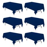 Toalha De Mesa Brillmax Azul Marinho De Poliéster 180x260cm Para Mesa De 6 Pés