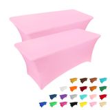 Toalha De Mesa Ivapupu, Pacote Com 2 Pés, Retangular, Ajustada, Rosa