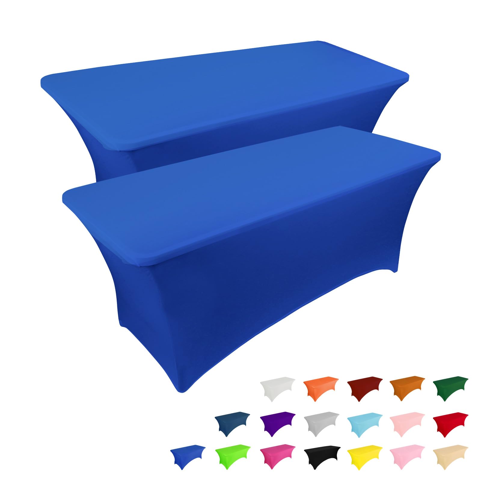 Toalha De Mesa Ivapupu, Pacote Com 2, 6 Pés, Retangular, Ajustada Em Azul Royal