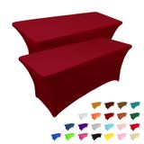 Toalha De Mesa Ivapupu, Pacote Com 2, 1,8 M Para Mesa Retangular Cor De Vinho